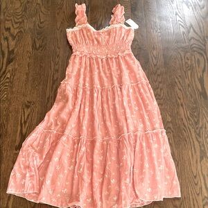 NWT Pink Floral Maxi Dress